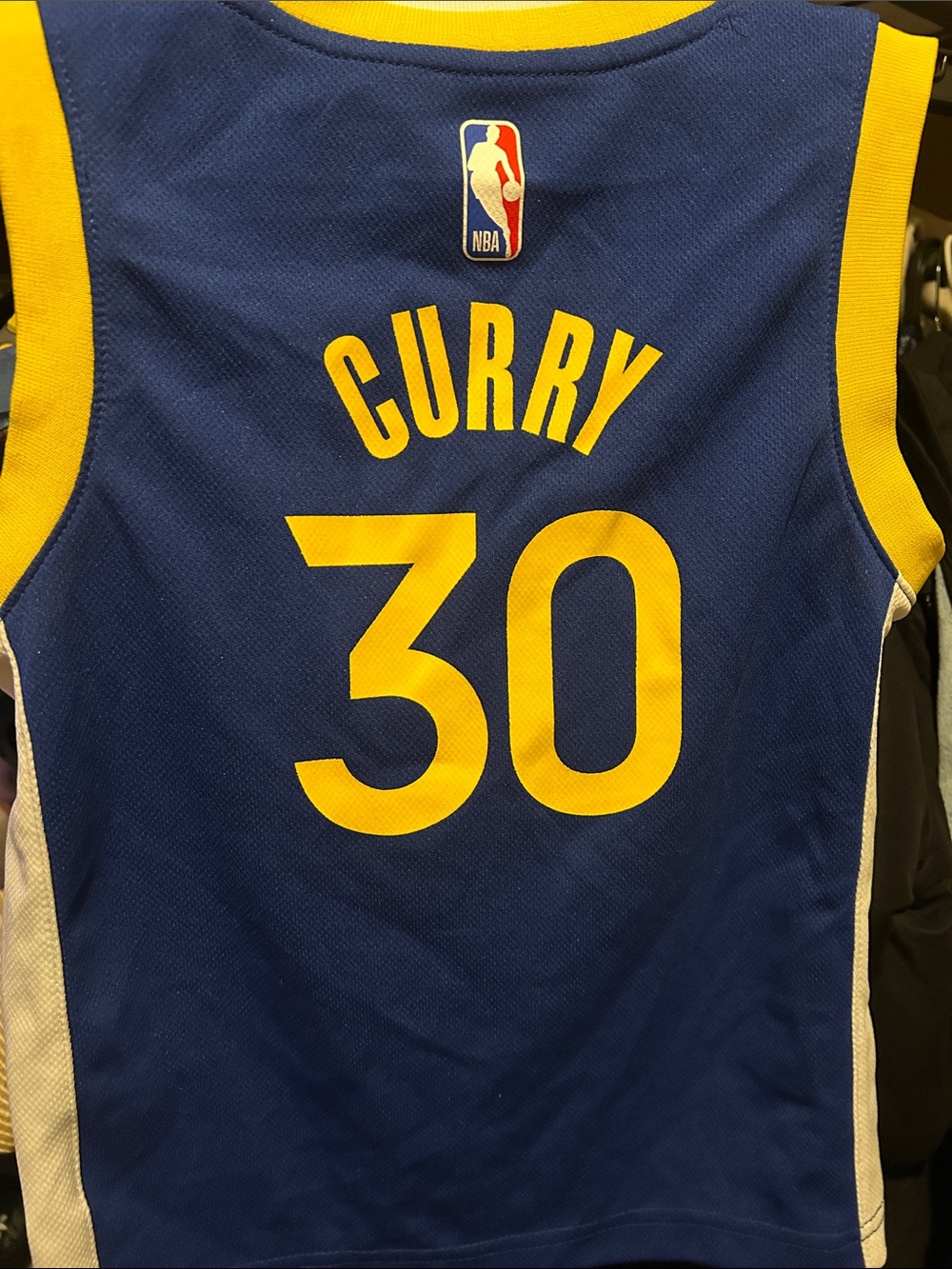 Nike Youth Blue and Yellow Curry #30 Basketball Jersey